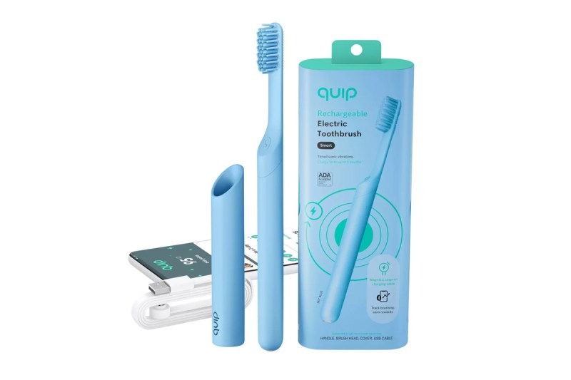 Quip Smart Rechargeable Sonic Electric Toothbrush isolated on a plain white background.